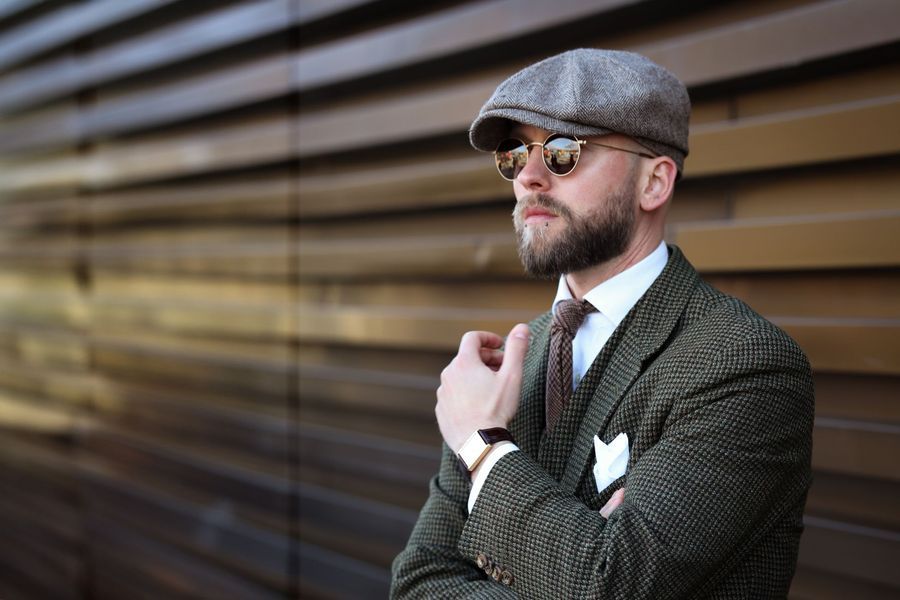 Stetson peaked caps in various materials